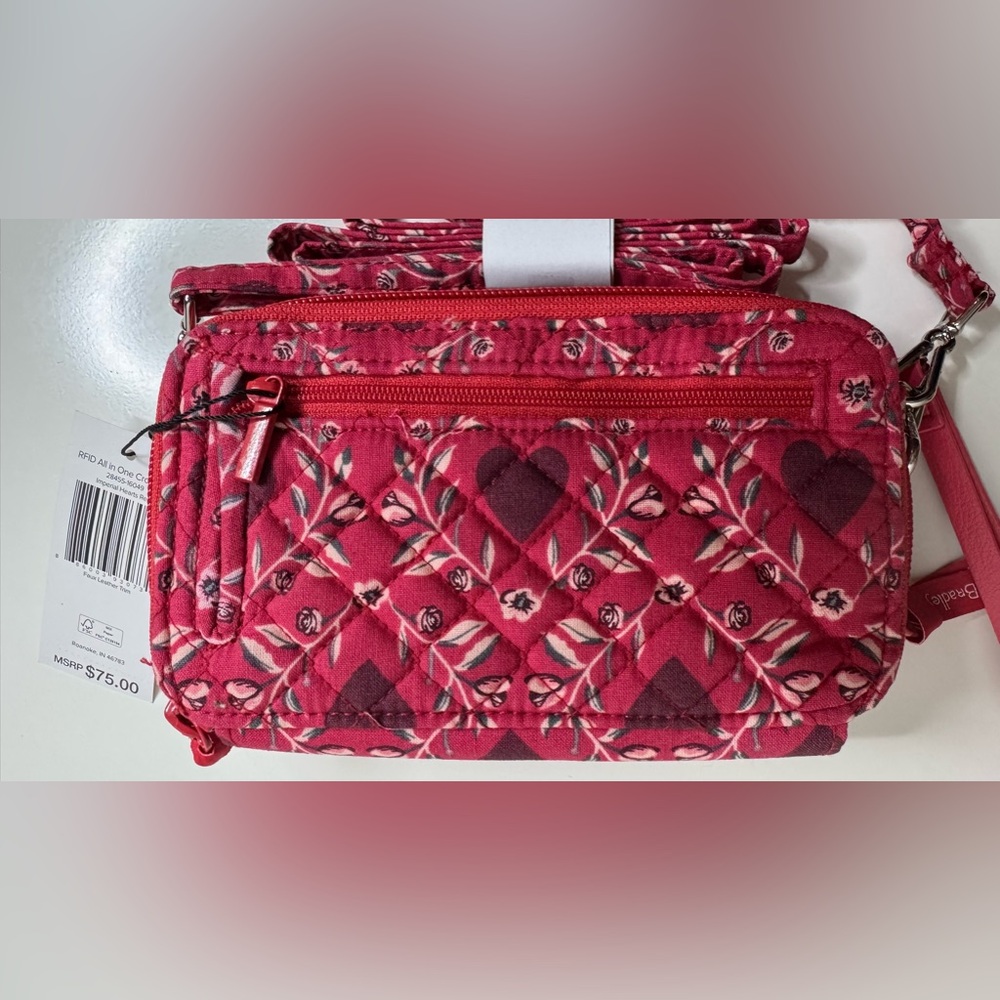 Vera Bradley Women's Cotton All in One Crossbody Purse with RFID Protection.